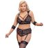 Cottelli Bondage Plus Size - δαντελένιο σετ σουτιέν (μαύρο) - 4XL