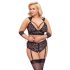 Cottelli Bondage Plus Size - δαντελένιο σετ σουτιέν (μαύρο) - 4XL