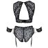 Cottelli Bondage Plus Size - δαντελένιο σετ σουτιέν (μαύρο) - 4XL