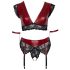 Cottelli Bondage Plus Size - Σετ Δαντελένιου Σουτιέν (Κόκκινο)
