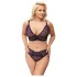 Cottelli Plus Size - διάφανο σετ σουτιέν με σχέδιο (μωβ)