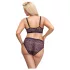 Cottelli Plus Size - διάφανο σετ σουτιέν με σχέδιο (μωβ)
