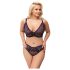 Cottelli Plus Size - Διαφανές σετ σουτιέν με σχέδια (μωβ) - 2XL