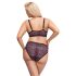 Cottelli Plus Size - Διαφανές σετ σουτιέν με σχέδια (μωβ) - 2XL