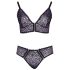 Cottelli Plus Size - Διαφανές σετ σουτιέν με σχέδια (μωβ) - 2XL