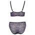 Cottelli Plus Size - Διαφανές σετ σουτιέν με σχέδια (μωβ) - 2XL