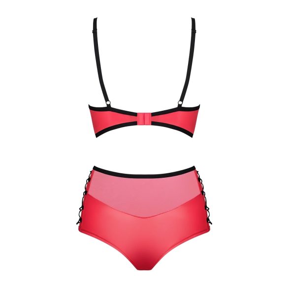 Obsessive Leatheria - δερμάτινο σετ σουτιέν (κόκκινο) - S/M