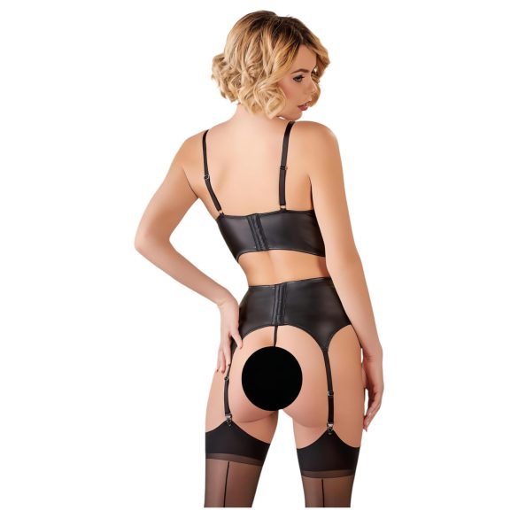 Abierta Fina - σετ εσώρουχα με δαντέλα και στρας - μαύρο - 80C/M