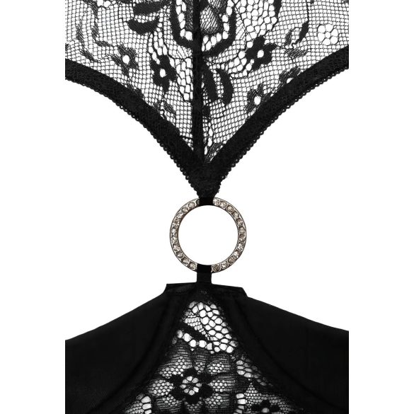 Cottelli - σετ ανοιχτό σουτιέν - μαύρο - ερωτικά εσώρουχα γυναίκα