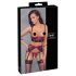 Cottelli Bondage - Κόκκινο δαντελένιο σετ ανόρθωσης bust - XL