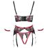 Cottelli Bondage - Κόκκινο δαντελένιο σετ ανόρθωσης bust - XL