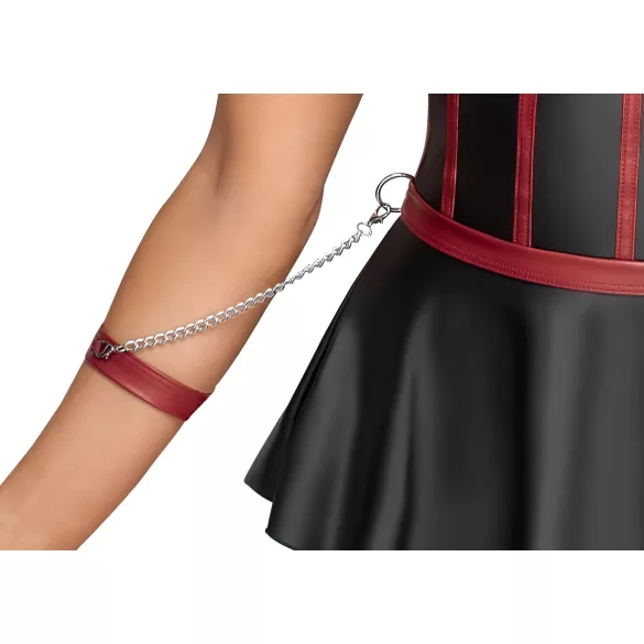 Cottelli Bondage - γυαλιστερό σετ και χειροπέδες χεριών (μαύρο) - 85B/L