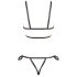 Cottelli Bondage - Λαμπερό harness μπικίνι (μαύρο) - M