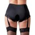 Cottelli Plus Size - Μαύρο ανοιχτό σλιπ με ζαρτιέρες - 4XL