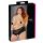 Cottelli Plus Size - Δαντελένιο ανοιχτό εσώρουχο με μαργαριτάρια (μαύρο)