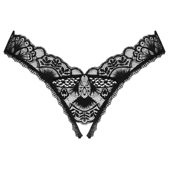 Obsessive Donna Dream - γυναικείο string με δαντέλα ανοιχτό - μαύρο - XL/XXL