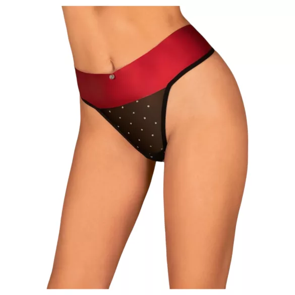 Obsessive - γυναικείο string με φιόγκο - κόκκινο - L/XL
