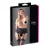 Cottelli Plus Size - ζαρτιέρα με δαντέλα και κορδόνια - μαύρο - 2XL