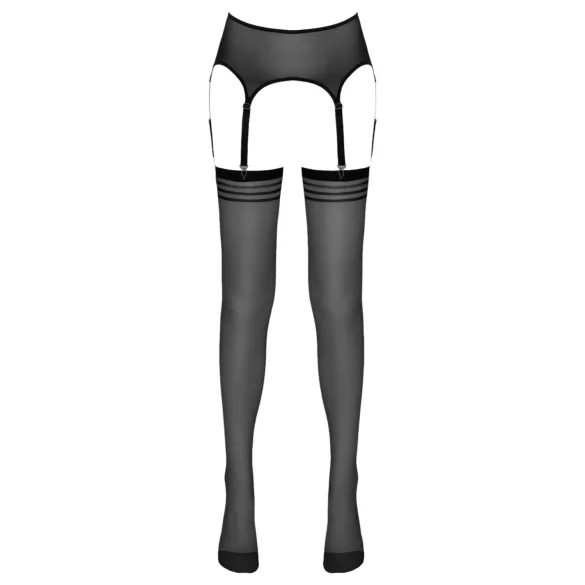 NO:XQSE - καλσόν με ζαρτιέρες - ριγέ - μαύρο