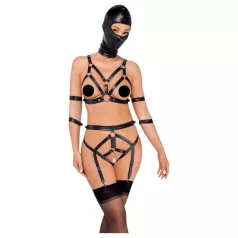   Bad Kitty - σετ ζώνης σώματος και μάσκα - μαύρο - L