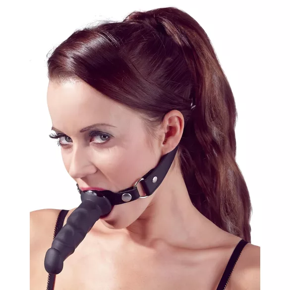 Fetish - σαγιονάρες με δονητή στόματος - μαύρο