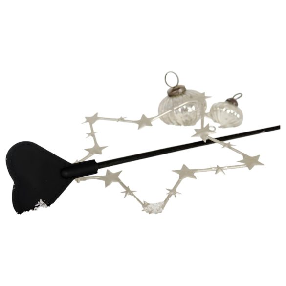 Καρδιά - σιλικόνη μαστίγιο - μαύρο