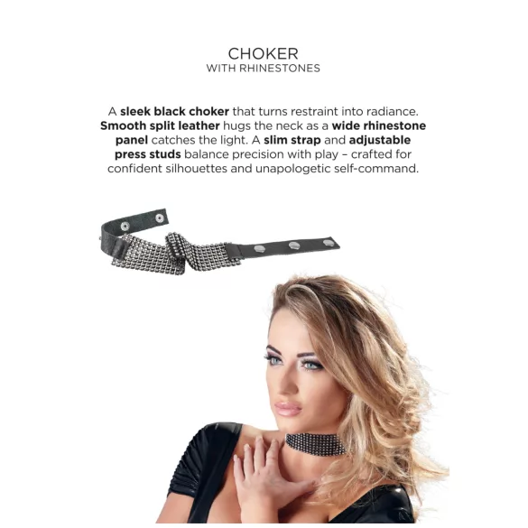 Bad Kitty - κολάρο λαιμού με στρας - μαύρο