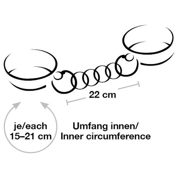 Bad Kitty - χειροπέδες με αλυσίδα - μεταλλικό - μαύρο/ροζ-χρυσό