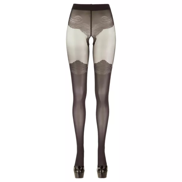 Cottelli - σχέδιο, ανοιχτές κάλτσες (μαύρο)