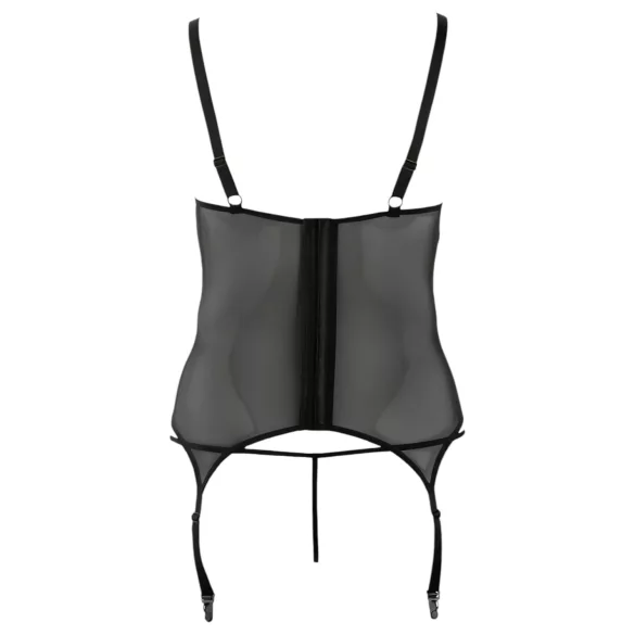 Cottelli - γυναικεία μπλούζα plus size με λουλούδια - μαύρο - XXXL