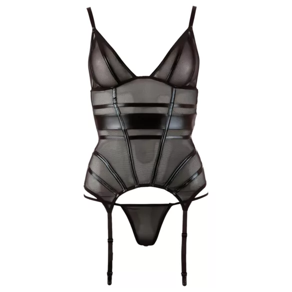 Cottelli - τοπ διαφάνεια με γυαλιστερές ρίγες - μαύρο - M