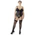 Cottelli Plus Size - Μεταβαλλόμενο μαύρο τοπ με ζαρτιέρες - 3XL