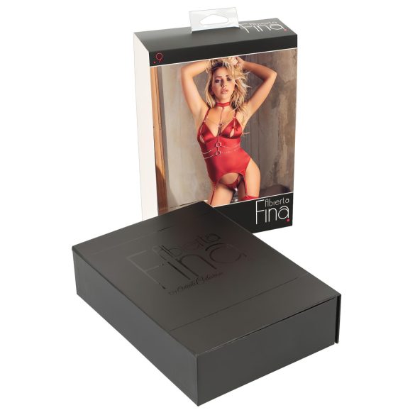 Abierta Fina - γυαλιστερό μπλουζάκι με αλυσίδα και στρινγκ (κόκκινο)