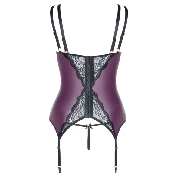 Cottelli Καμπύλες - δαντελένιο σετ εσωρούχων με κορσέ (μοβ)