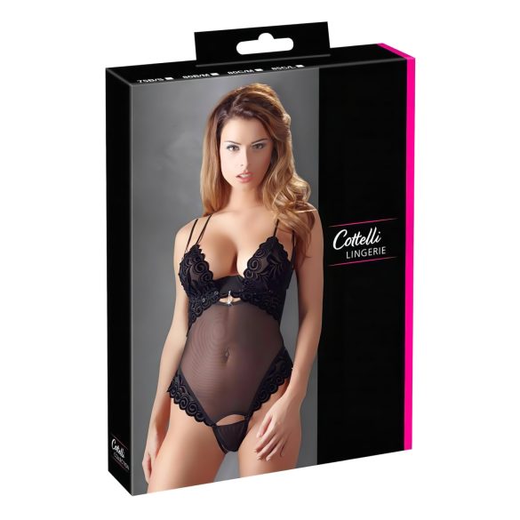 Κομψό βελούδινο body προσαρμογής (μαύρο) - 80C/M