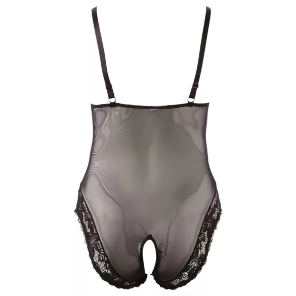 Cottelli Plus Size - κορμάκι δαντέλα για γυναίκα - μαύρο - XXL