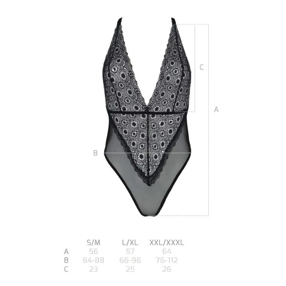 Passion Eco Zinnia - δαντελέ κορμάκι (μαύρο) - L/XL