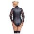 Κορμάκι Cottelli Bondage Plus Size με δαντέλα (μαύρο) - 2XL