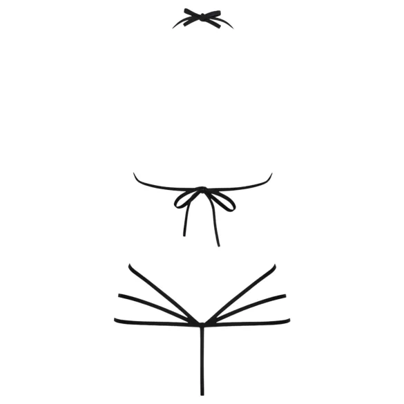 Obsessive - γυναικείο body με διακοσμητικό harness - μαύρο S/M