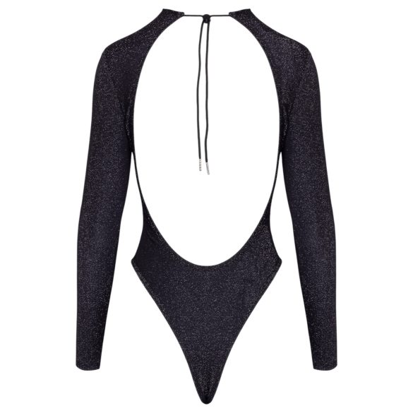 Cottelli - λαμπερό κορμάκι με ανοιχτή πλάτη (μαύρο)