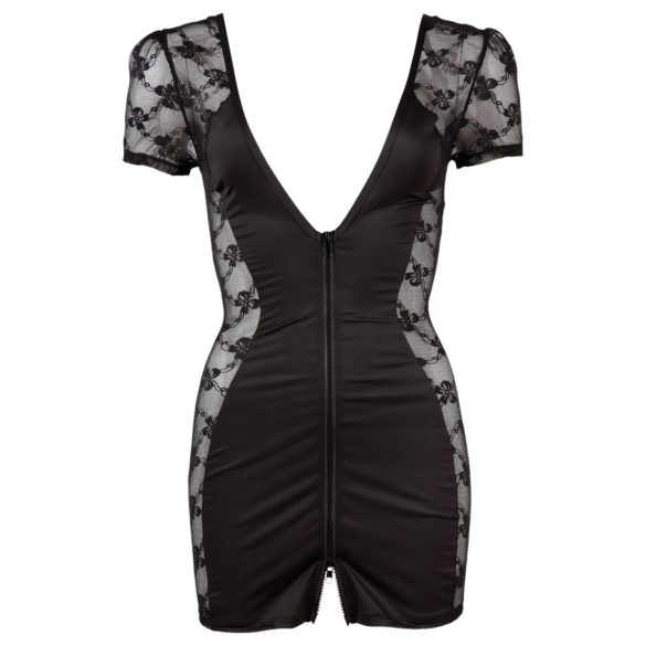 Cottelli - γυναικείο babydoll με δαντέλα και φιόγκο - μαύρο - M