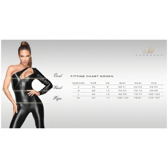 Noir - γυναικείο φόρεμα πλισέ - διαφάνεια στήθους - μαύρο, λαιμόκοψη - XL