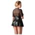 Cottelli Plus Size - Λαμπερό φόρεμα με κόκκινο κορσέ (μαύρο) - XXXXL