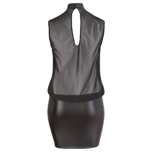 Cottelli Plus Size - γυναικείο φόρεμα σιφόν shiny - μαύρο - 2XL