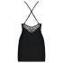 Obsessive - γυναικείο μίνι φόρεμα με στρας και τιράντες + στρινγκ - μαύρο
