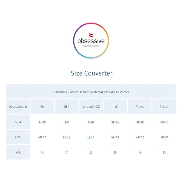 Obsessive - γυναικείο babydoll με δαντέλα και στρινγκ - κόκκινο - 2XL