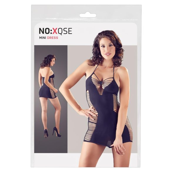 NO:XQSE - Φόρεμα με πλαϊνά δίχτυα και λουράκι λαιμού με στρινγκ - μαύρο (S-L)