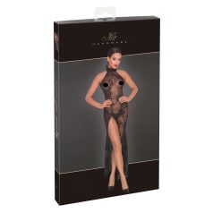   Noir - μακρύ διάφανο φόρεμα με λουλούδια - μαύρο