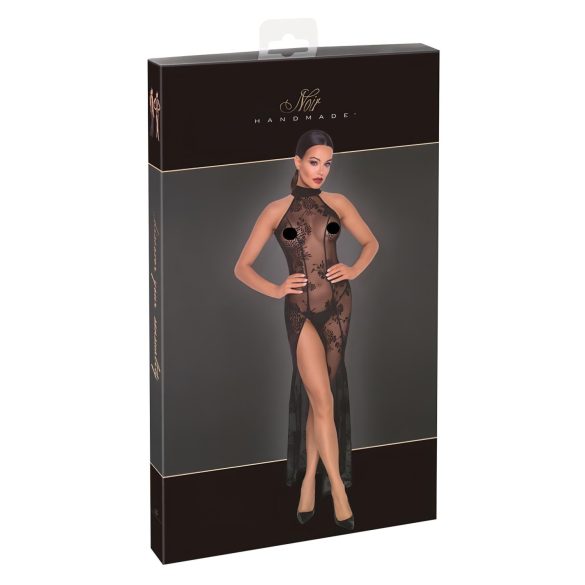 Noir - μακρύ διάφανο φόρεμα με λουλούδια - μαύρο - L