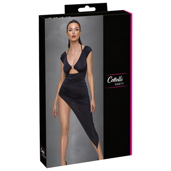 Cottelli Party - φόρεμα ασύμμετρο με κρίκους - μαύρο - L